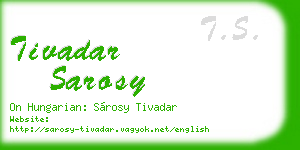 tivadar sarosy business card