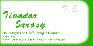 tivadar sarosy business card